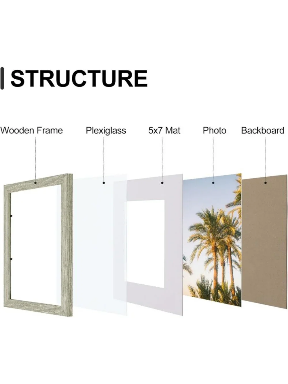 Set of 9 Rustic Driftwood 8x10 Picture Frames for Wall Mount & Tabletop Decor